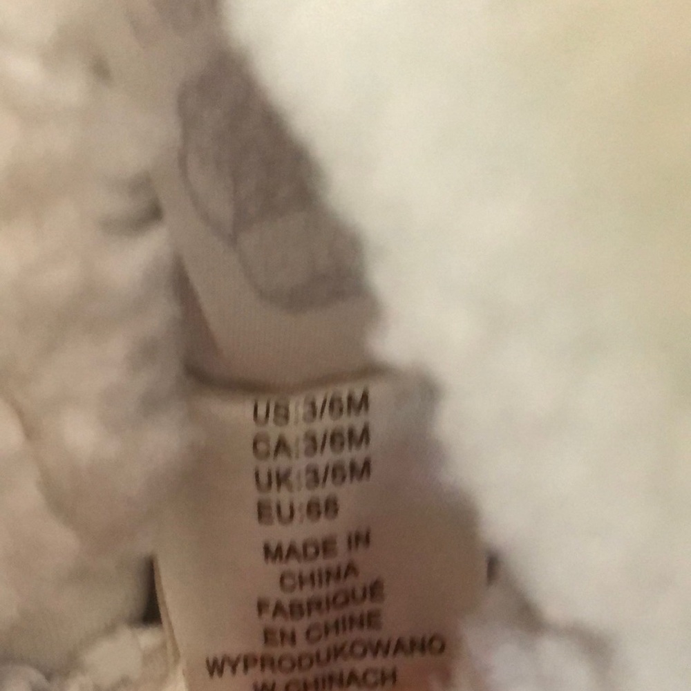 First Wish White Fleece Baby Snowsuit with Bear Print - Picture 3 of 5